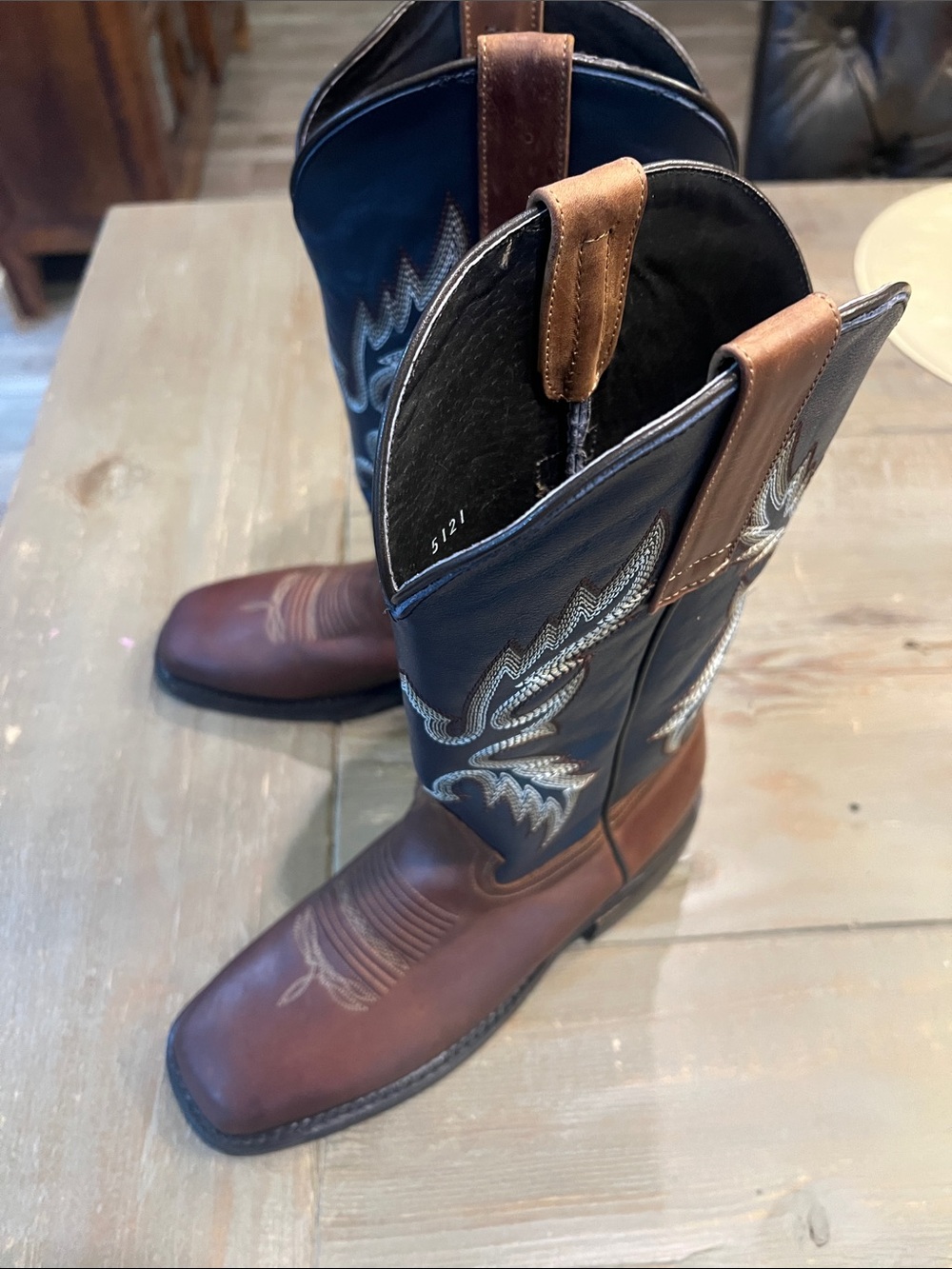 Kids Two-Tone Brown & Black Western Cowboy Boots